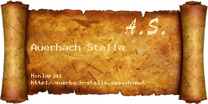 Auerbach Stella névjegykártya